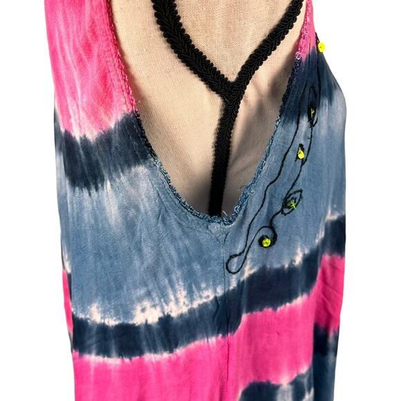 True rock tie dye Free size rayon dress - Picture 4 of 8
